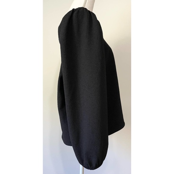 Madewell Crepe Square Neck Puff Sleeve Top Blouse Black Size XL - Picture 7 of 8